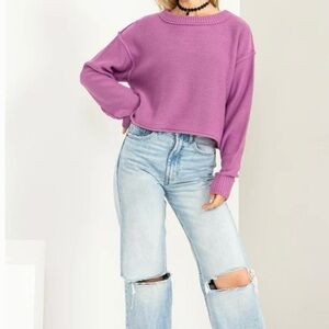 Double Zero Long Sleeve Sweater in Vintage Plum Size S